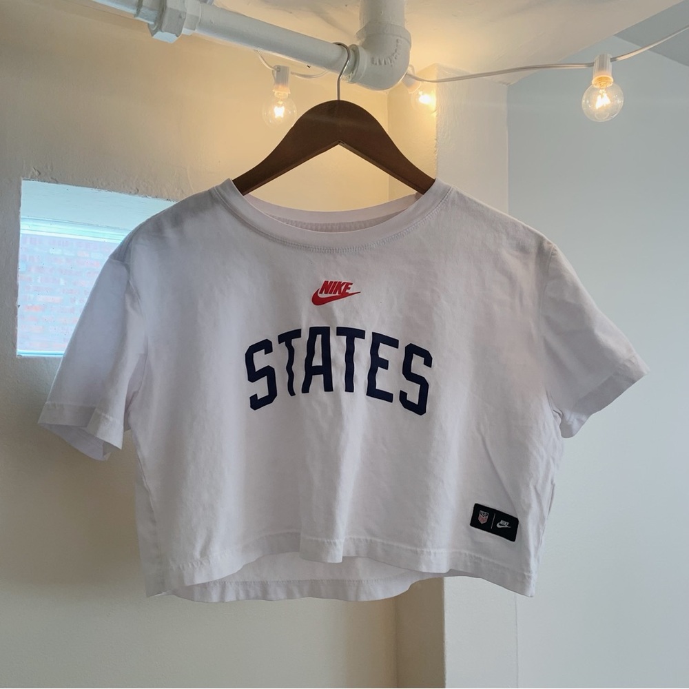 Nike States White Cropped T Shirt